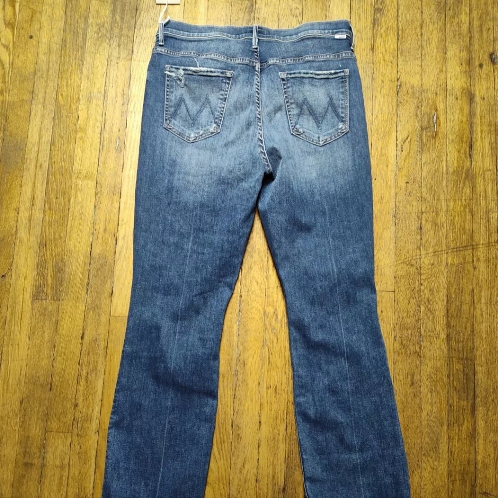 Mother Blue Denim Jeans NWT Medium Wash The Insider Crop Step Chew Women's 33 - Picture 15 of 16